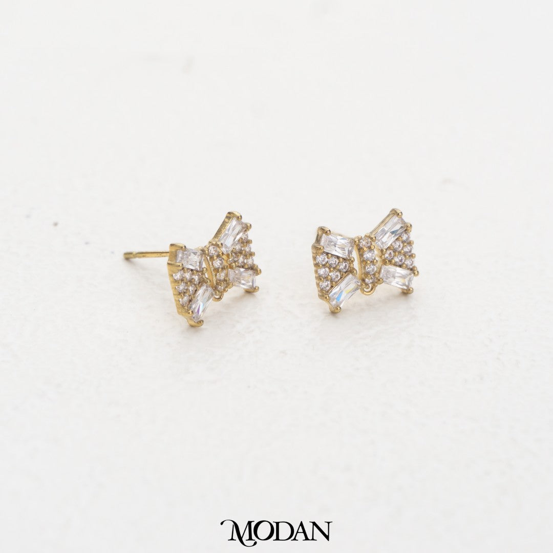 Ribbon Bow Stud Earring DIY Earrings Findings Pengait Anting Tusuk Pita Unfinished Hypoallergenic Gold Filled