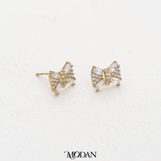 Ribbon Bow Stud Earring DIY Earrings Findings Pengait Anting Tusuk Pita Unfinished Hypoallergenic Gold Filled