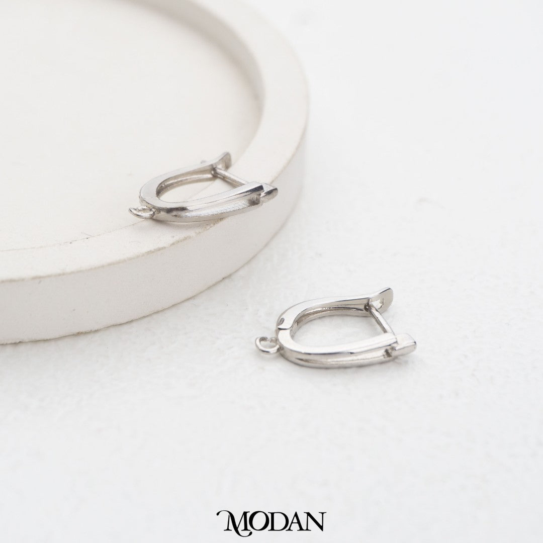 Double Line English Lock Earrings DIY Earrings Findings Pengait Anting Garis Ganda Unfinished Hypoallergenic Gold Plated