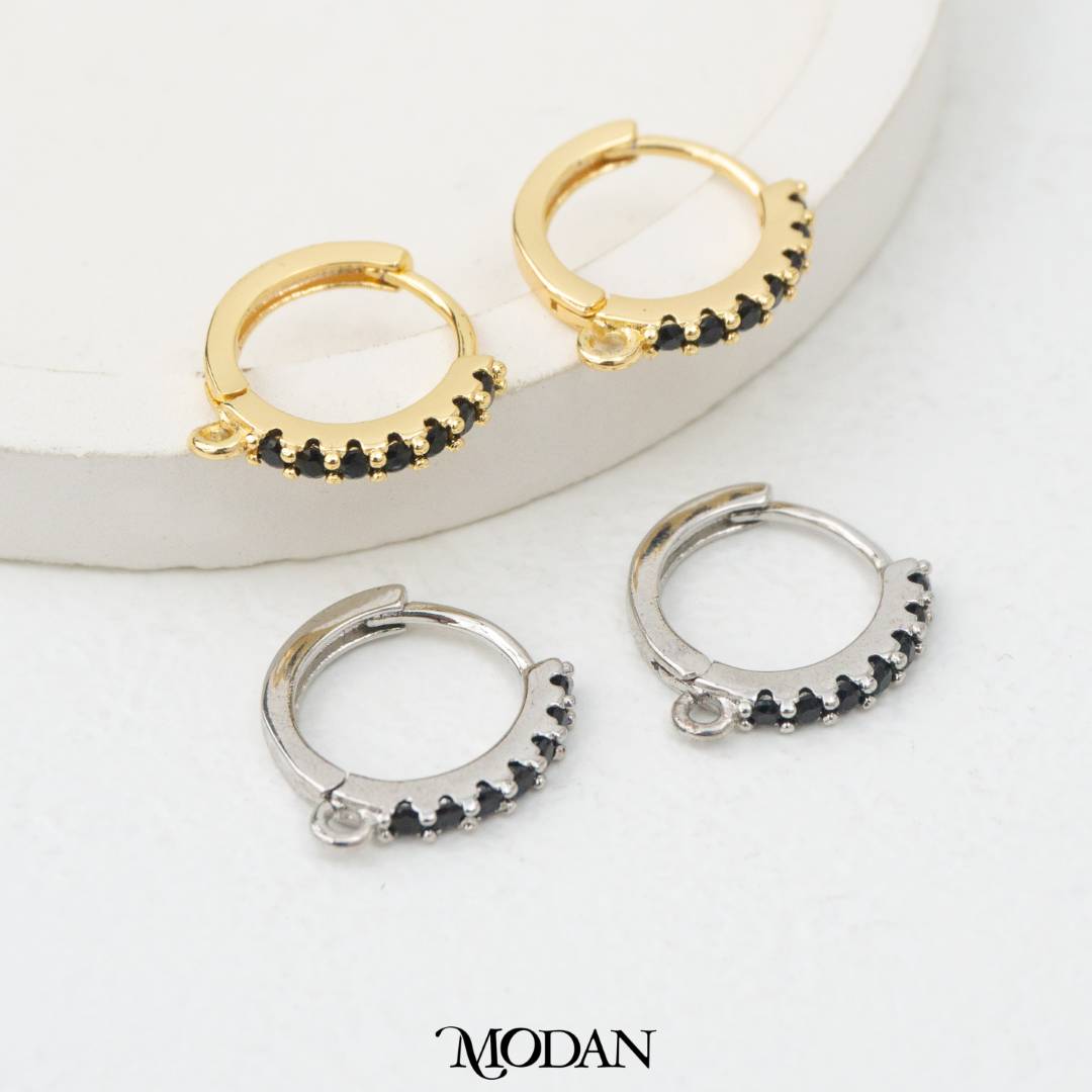 Black, Tosca, Clear, Pink Unfinished Hoop Earrings Making Supplies DIY Anting Bulat Warna Warni
