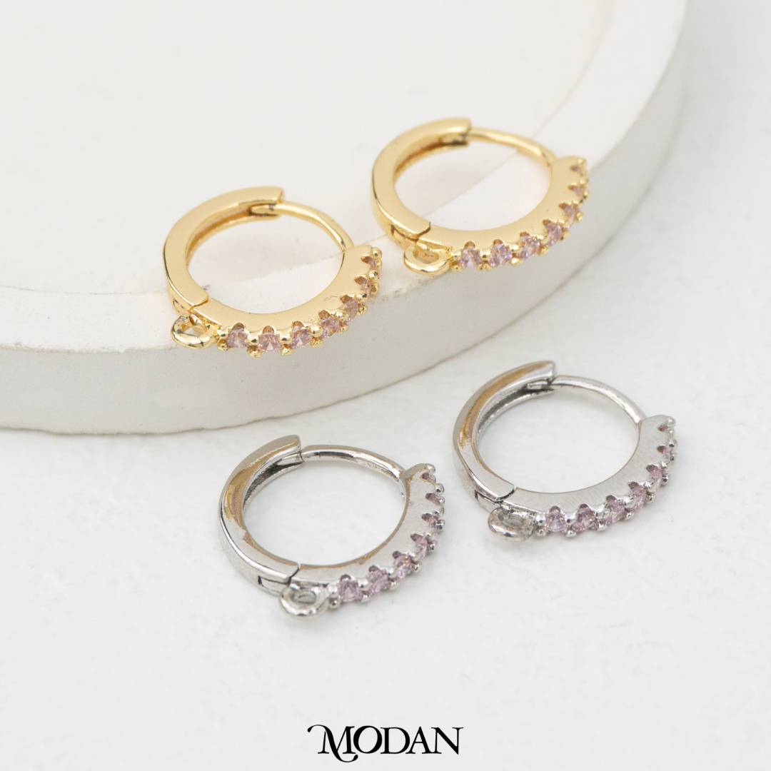 Black, Tosca, Clear, Pink Unfinished Hoop Earrings Making Supplies DIY Anting Bulat Warna Warni