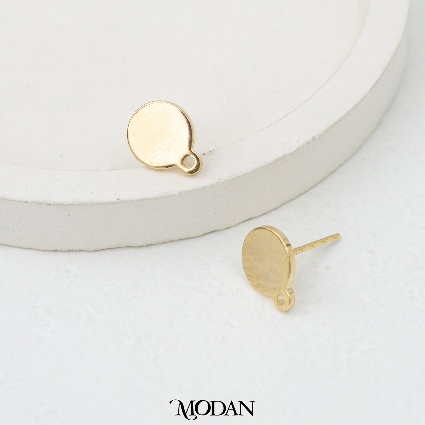 Simple Mini Round Stud Earrings DIY Earrings Findings Pengait Anting Tusuk Hypoallergenic Gold Plated