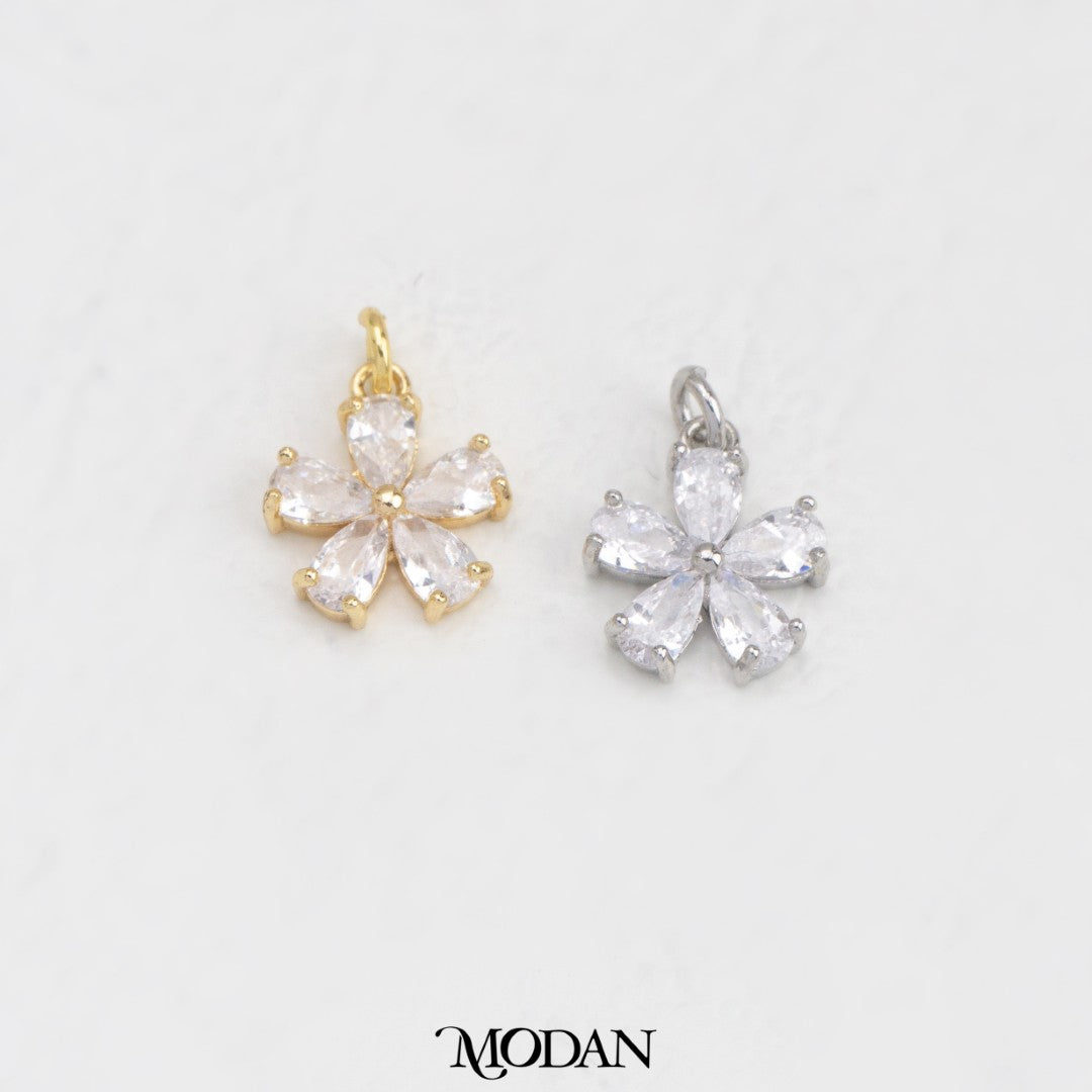 Minimalist Daisy Flower DIY Charm Liontin Bunga Lily Minimalis Hypoallergenic Gold Filled