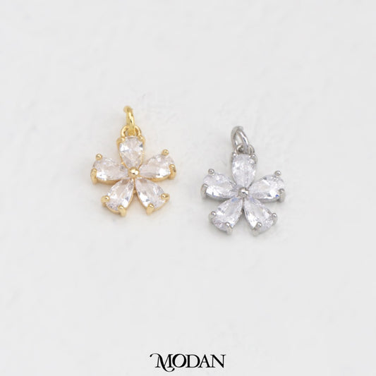 Minimalist Daisy Flower DIY Charm Liontin Bunga Lily Minimalis Hypoallergenic Gold Filled