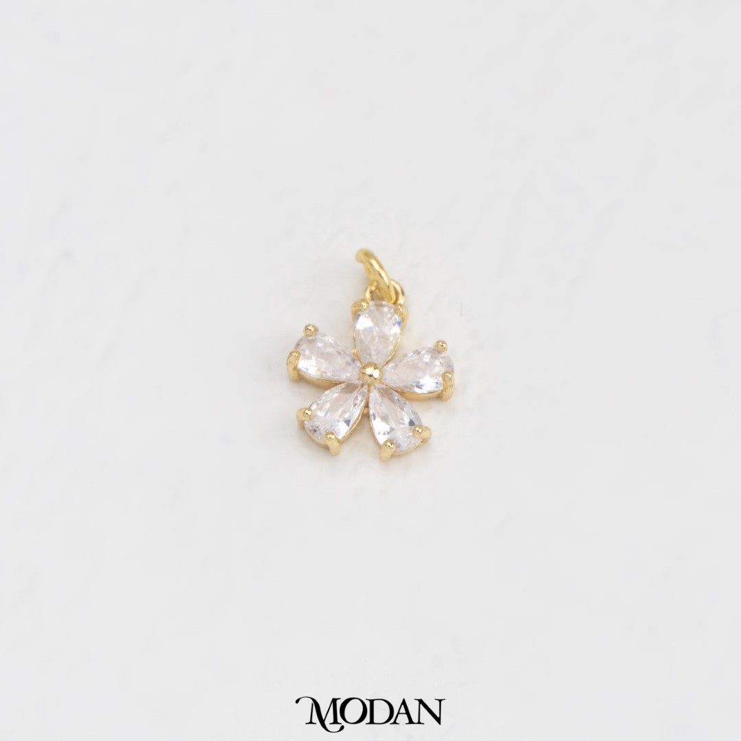 Minimalist Daisy Flower DIY Charm Liontin Bunga Lily Minimalis Hypoallergenic Gold Filled