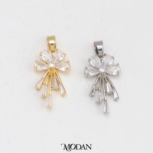 Daisy Burst Flower DIY Charm Liontin Bunga LilyHypoallergenic Gold Filled