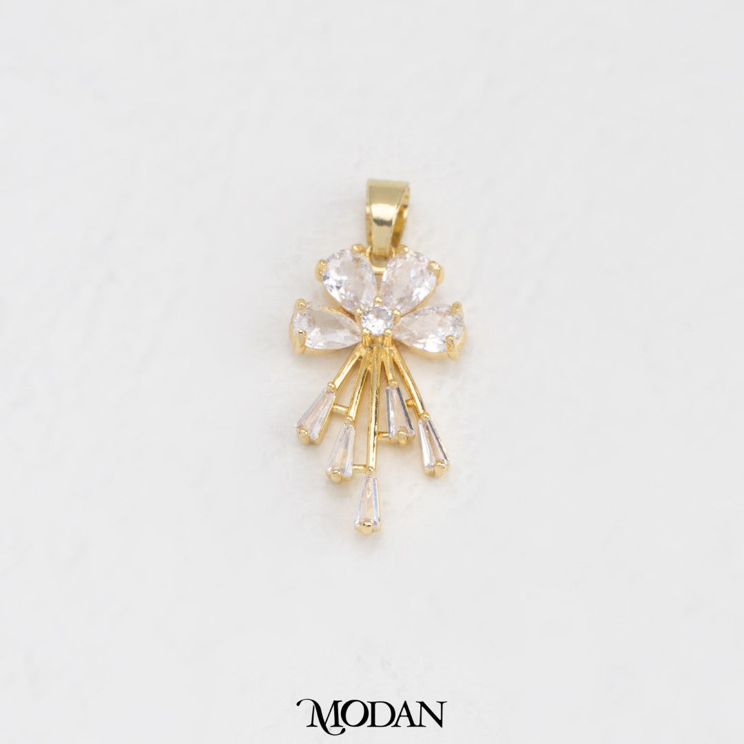 Daisy Burst Flower DIY Charm Liontin Bunga LilyHypoallergenic Gold Filled