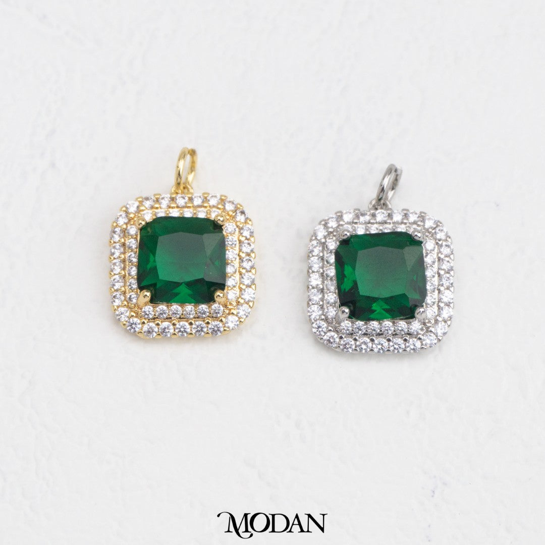 Sparkling Colorful Princess Micro Paved Square DIY Charm Liontin Kotak Pesta Warna-Warni Hypoallergenic Gold Filled