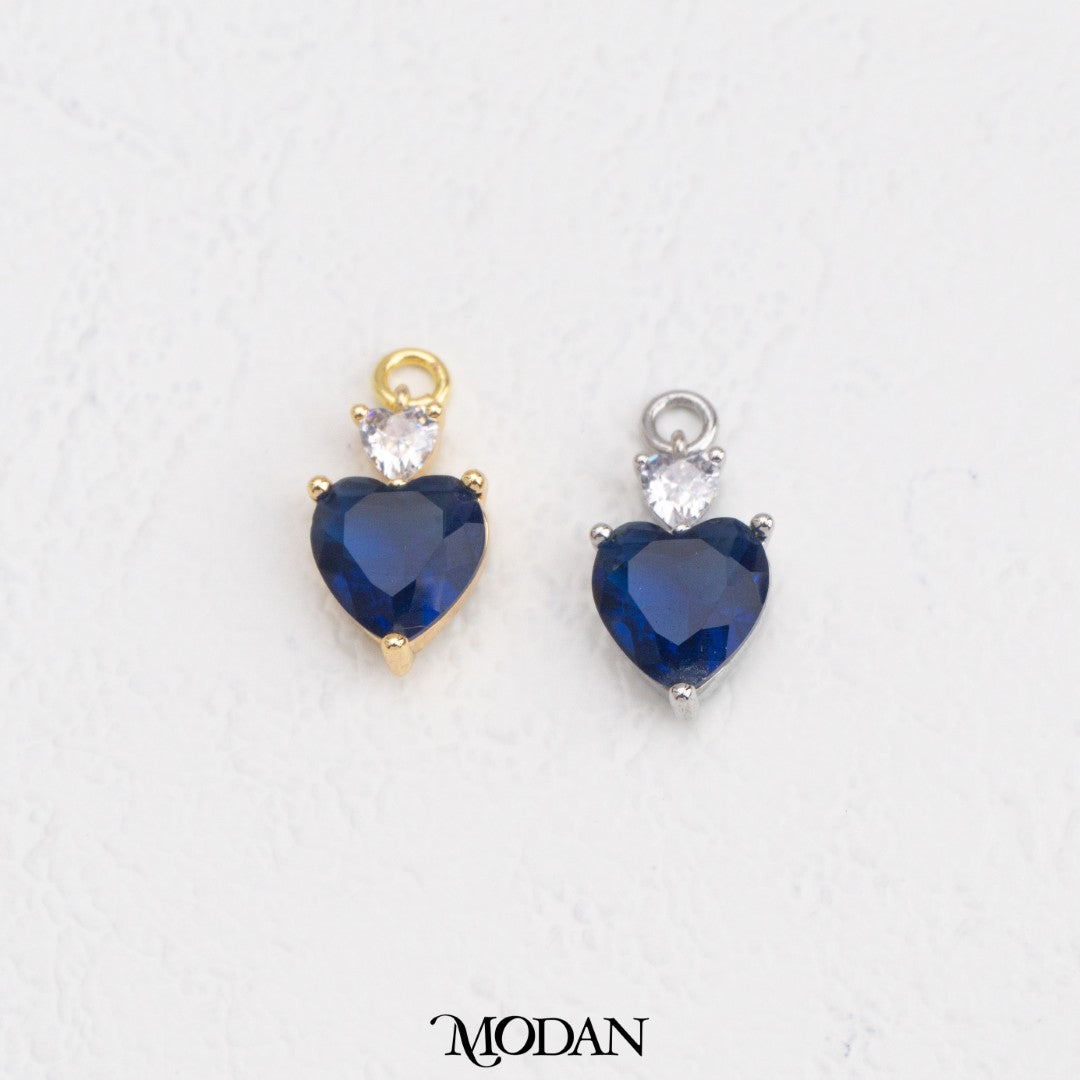 Sparkling Colorful Bridal Heart DIY Charm Liontin Hati Pesta Warna Warni Hypoallergenic Gold Filled