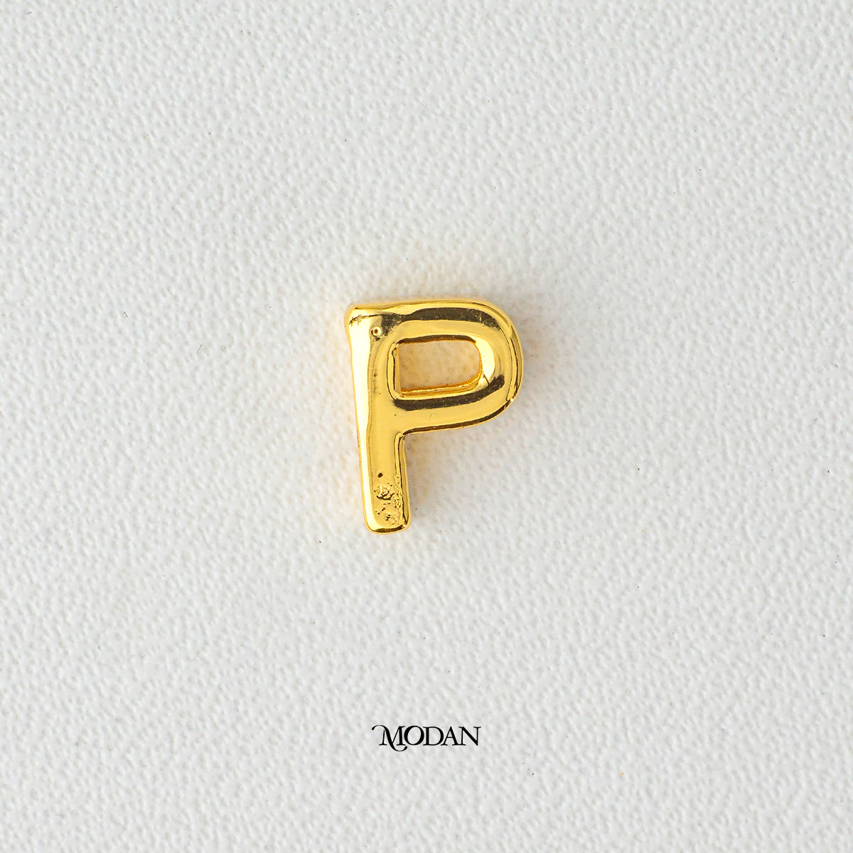 Mini Golden Initial Letter Slider DIY Beads Charm Liontin Huruf Hypoallergenic Gold Plated