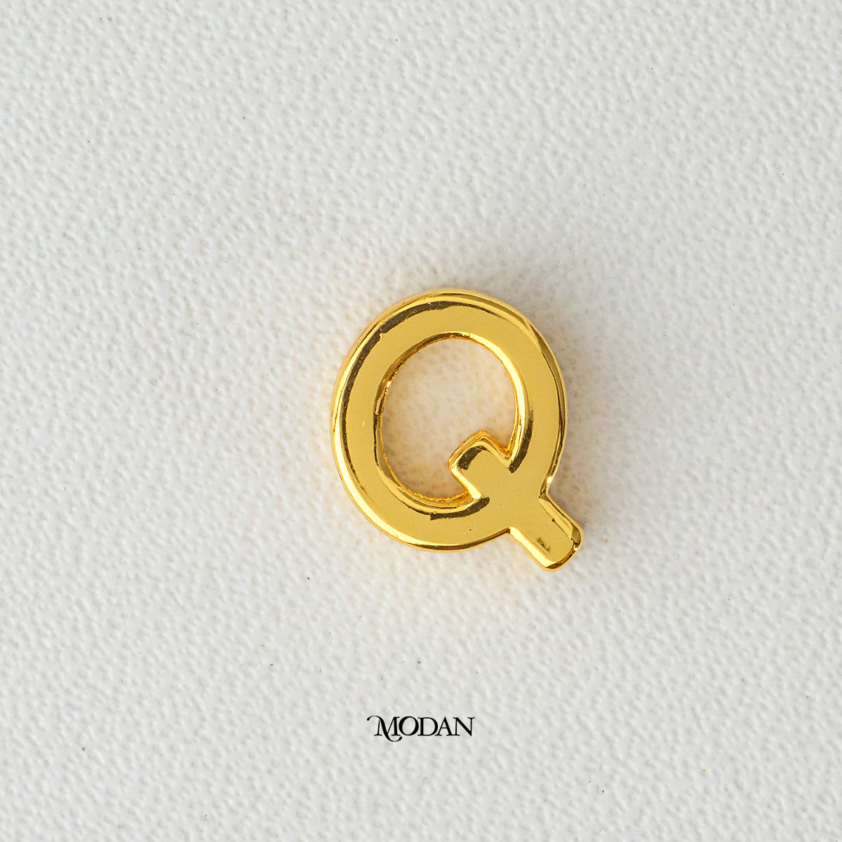 Mini Golden Initial Letter Slider DIY Beads Charm Liontin Huruf Hypoallergenic Gold Plated