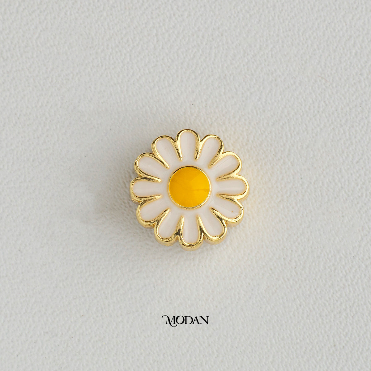 Daisy Flower Enamel DIY Beads Liontin Manik Bunga Hypoallergenic Gold Plated
