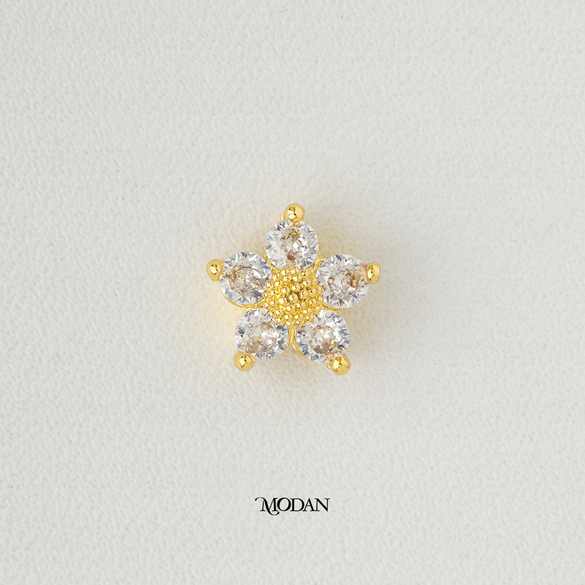 Daisy Flower Colorful  Zirconia DIY Beads Charm Liontin Manik Bunga Hypoallergenic Gold Plated