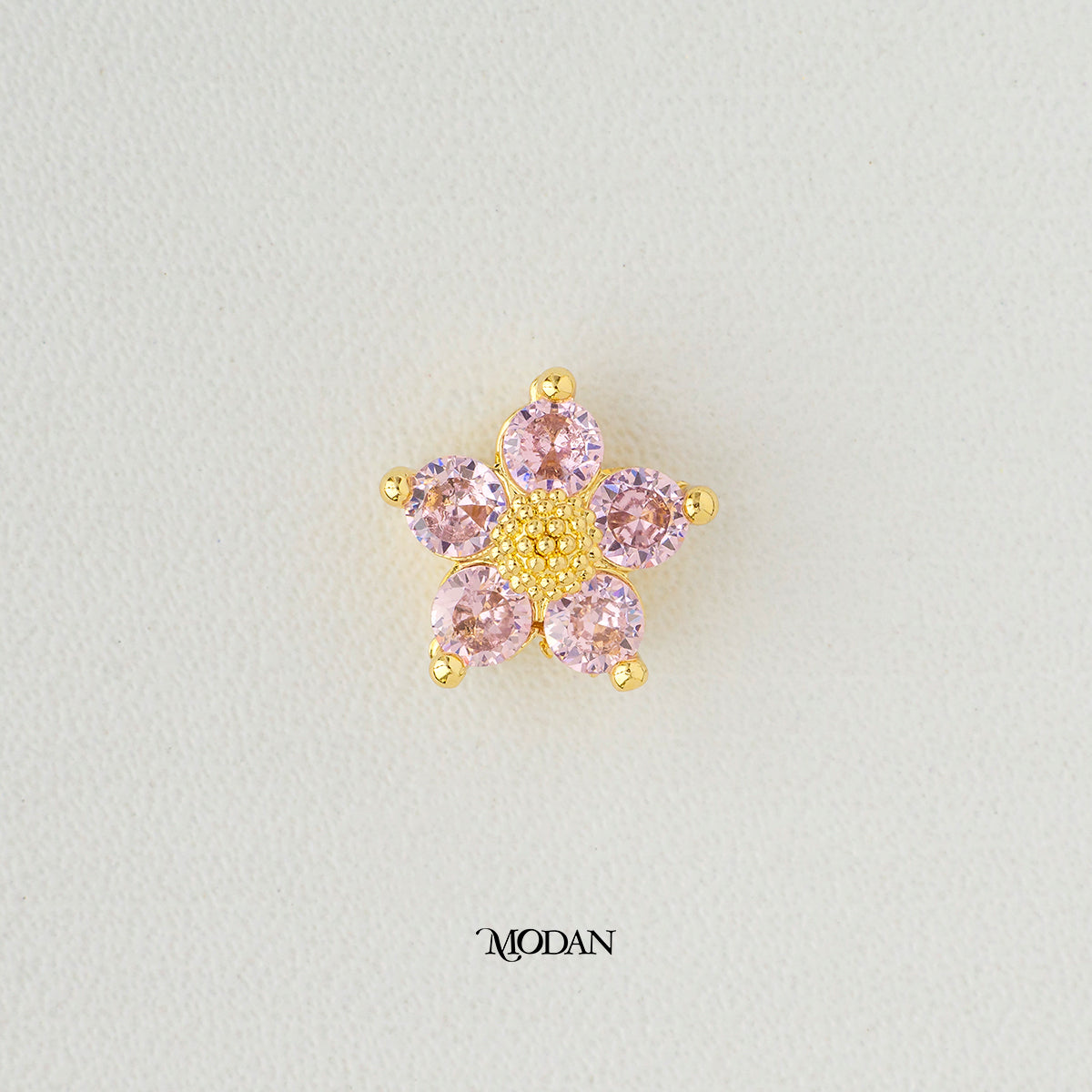 Daisy Flower Colorful  Zirconia DIY Beads Charm Liontin Manik Bunga Hypoallergenic Gold Plated
