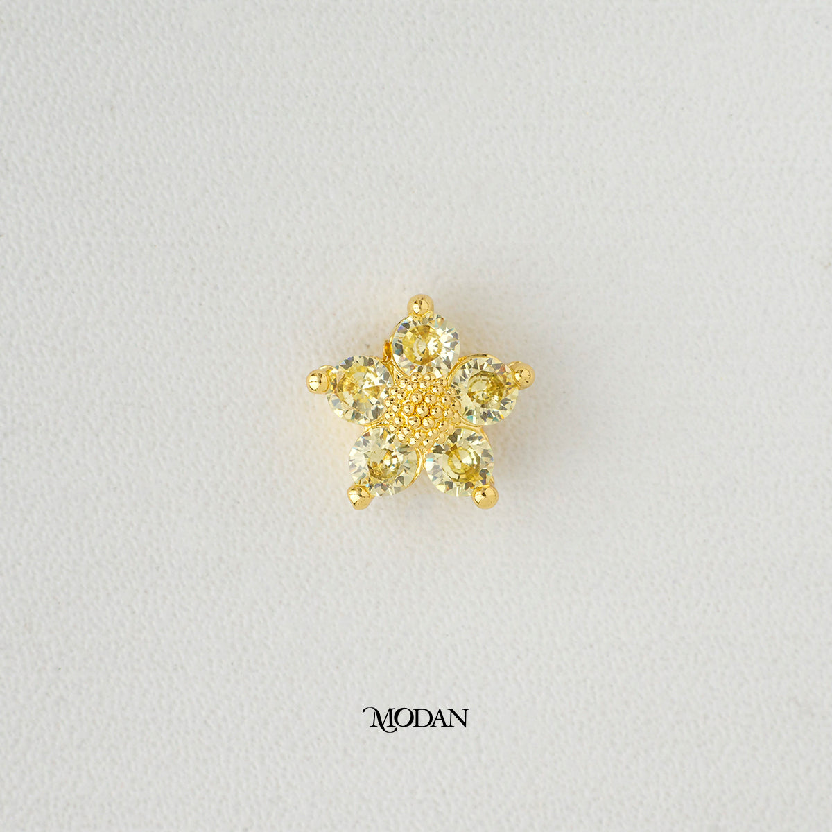 Daisy Flower Colorful  Zirconia DIY Beads Charm Liontin Manik Bunga Hypoallergenic Gold Plated