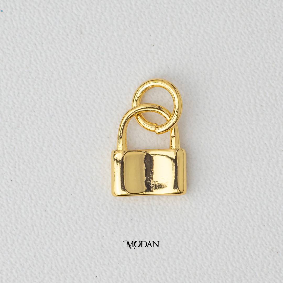 Mini Padlock DIY Charm Liontin Gembok Polos Hypoallergenic Gold Filled