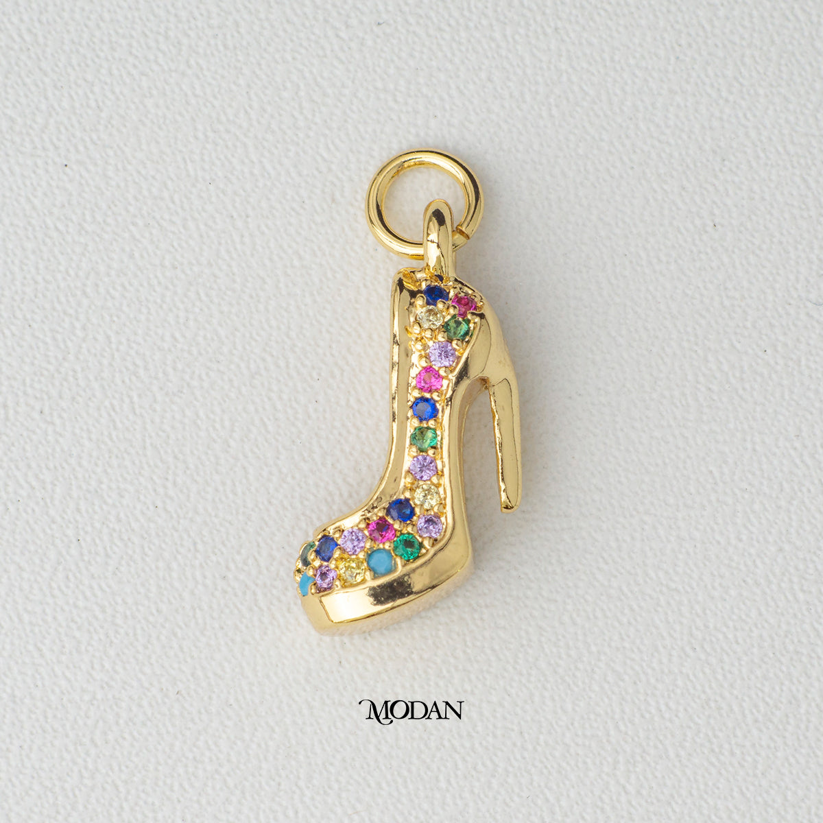 Colorful High Heels DIY Charm Liontin Sepatu Heel Wanita Hypoallergenic Gold Plated
