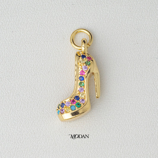 Colorful High Heels DIY Charm Liontin Sepatu Heel Wanita Hypoallergenic Gold Plated