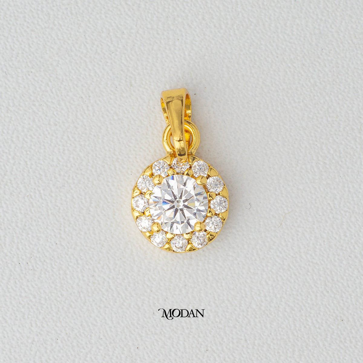 Sparkling Round Flower DIY Charm Liontin Bunga Permata Hypoallergenic Gold Filled