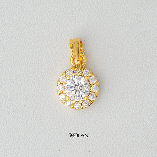 Sparkling Round Flower DIY Charm Liontin Bunga Permata Hypoallergenic Gold Filled