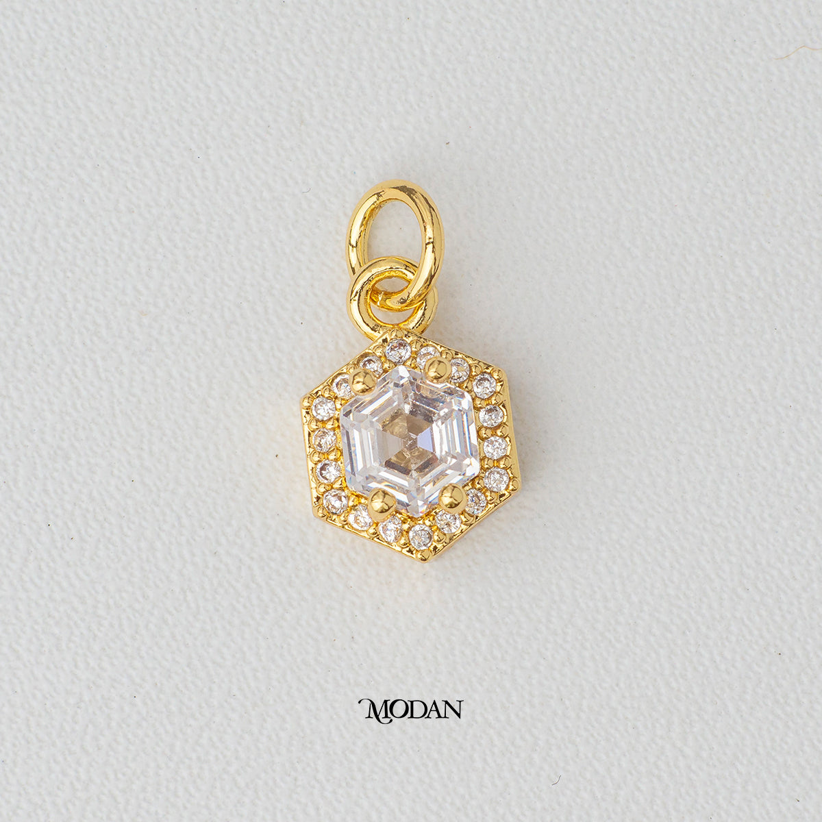 Elegant Mini Octagon DIY Charm Liontin Geometric Hypoallergenic Gold Filled