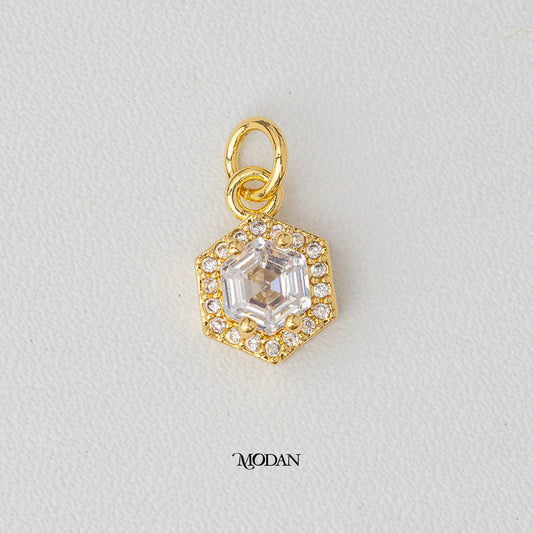 Elegant Mini Octagon DIY Charm Liontin Geometric Hypoallergenic Gold Filled