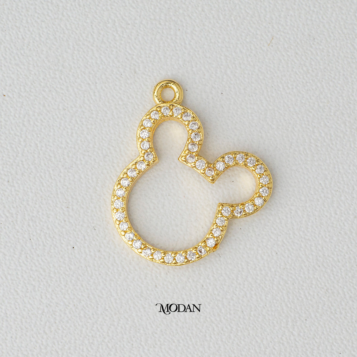 Mouse Animal DIY Charm Liontin Berbentuk Tikus Zirconia Hypoallergenic Gold Plated