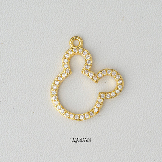 Mouse Animal DIY Charm Liontin Berbentuk Tikus Zirconia Hypoallergenic Gold Plated