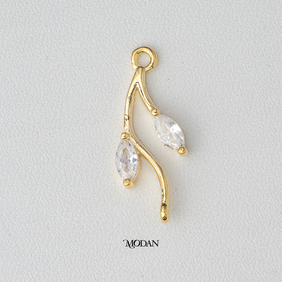 Elegant Leaf DIY Charm Daun Elegan Hypoallergenic Gold Filled