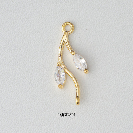 Elegant Leaf DIY Charm Daun Elegan Hypoallergenic Gold Filled