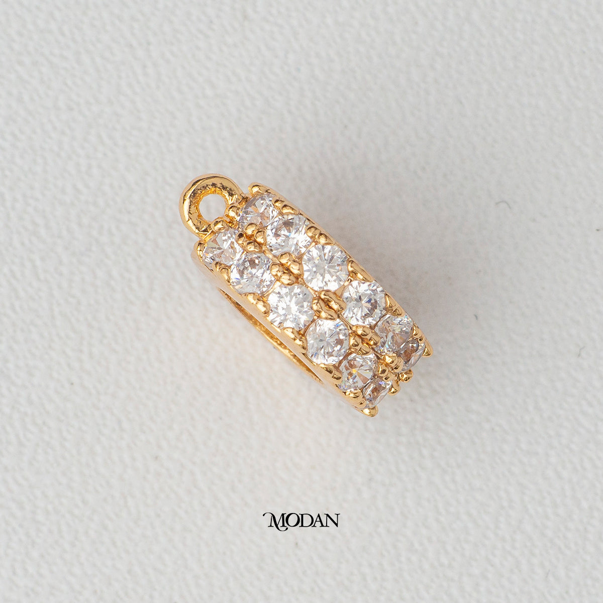 Sparkling Round Circle DIY Charm Liontin Bulat Classic Hypoallergenic Gold Plated