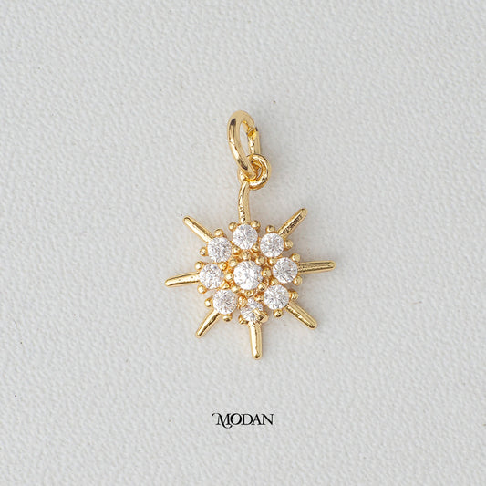 Mini Celestial Star Zirconia DIY Charm Liontin Bintang Hypoallergenic Gold Filled