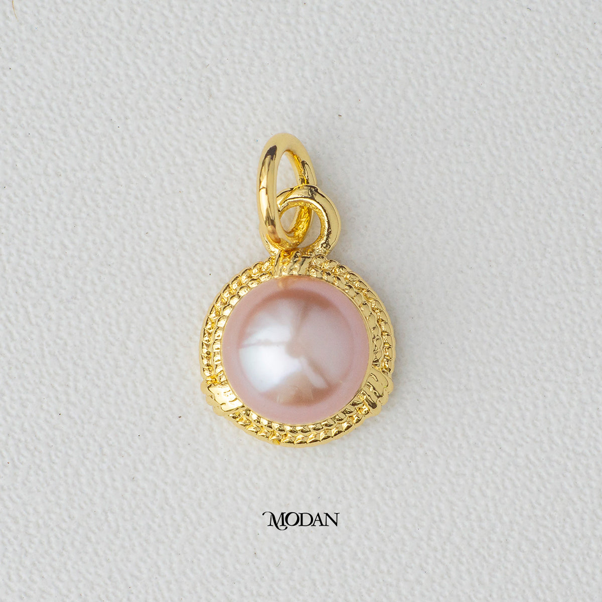 Mini Purple, White Shell Pearl Round DIY Charm Liontin Mutiara Elegant Hypoallergenic Gold Filled