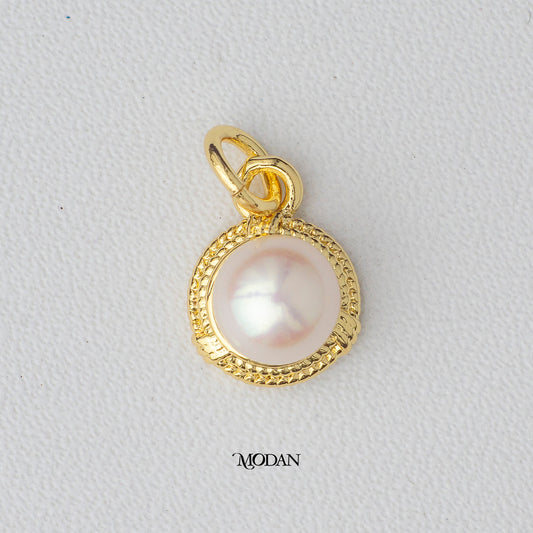 Mini Purple, White Shell Pearl Round DIY Charm Liontin Mutiara Elegant Hypoallergenic Gold Filled