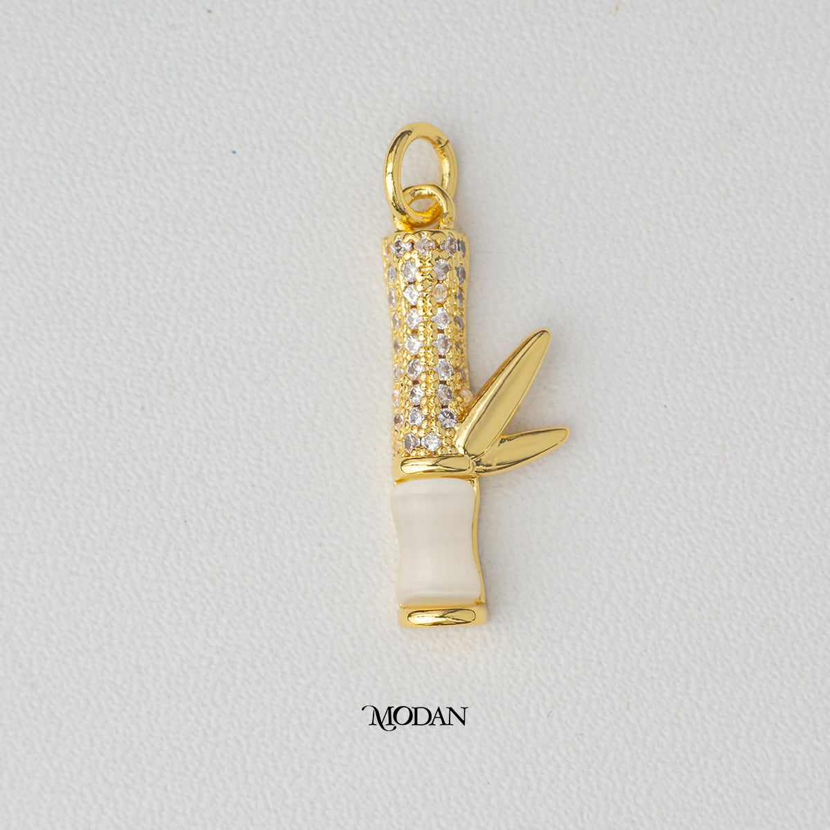 Chinese Lucky Bamboo DIY Charm Liontin Bambu Hypoallergenic Gold Plated