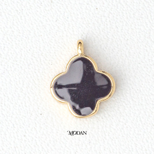 Tiny Red Black Leaf Clover Good Luck DIY Charm Liontin Keberuntungan Hypoallergenic Gold Plated