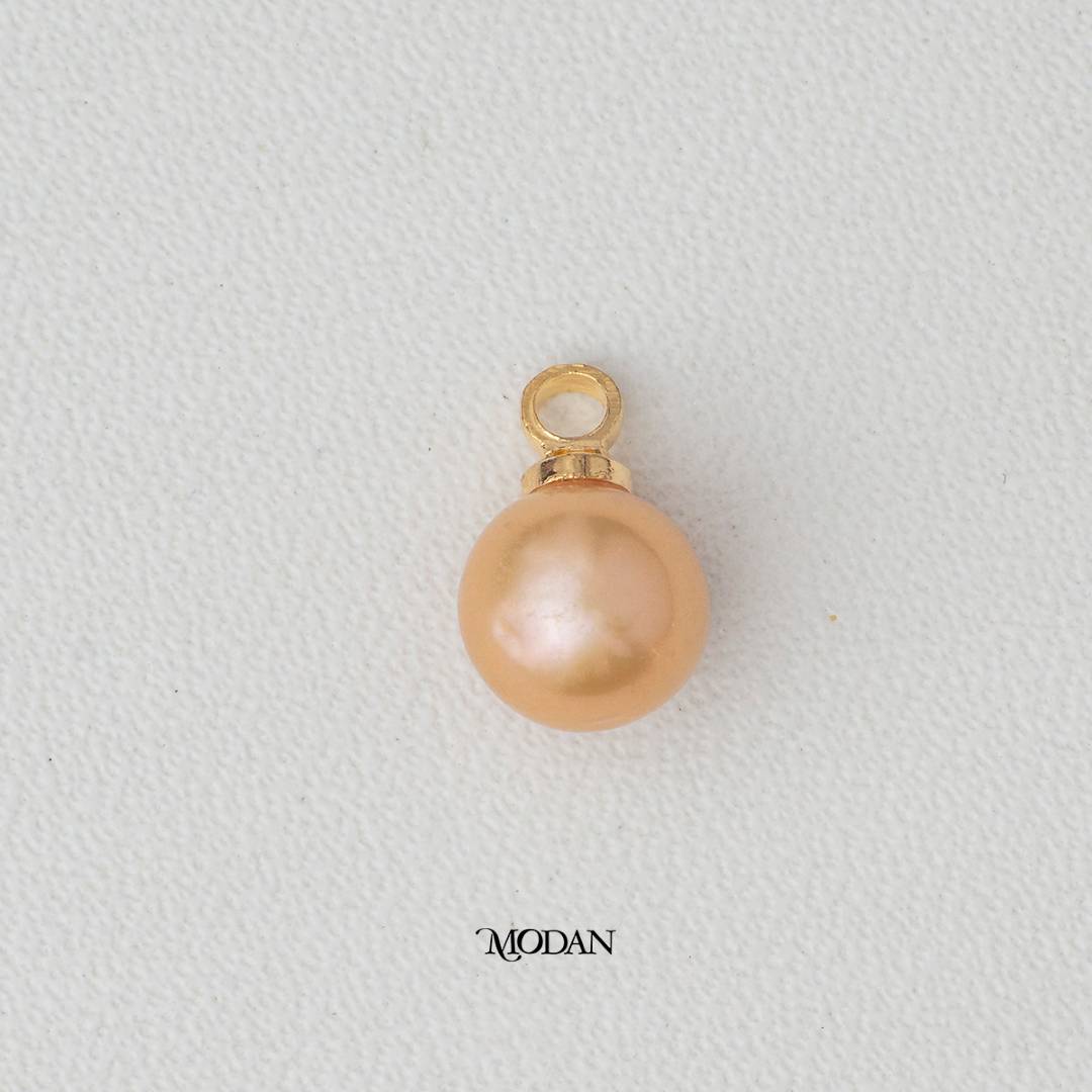 Purple, White Shell Pearl Round DIY Charm Liontin Mutiara Elegant Hypoallergenic Gold Filled