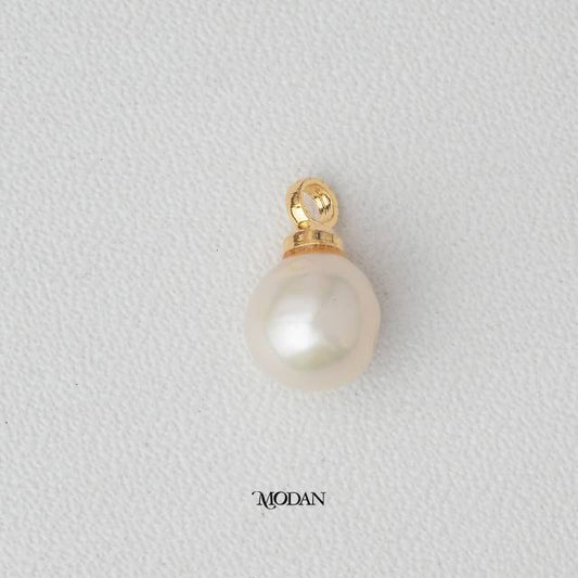 Purple, White Shell Pearl Round DIY Charm Liontin Mutiara Elegant Hypoallergenic Gold Filled