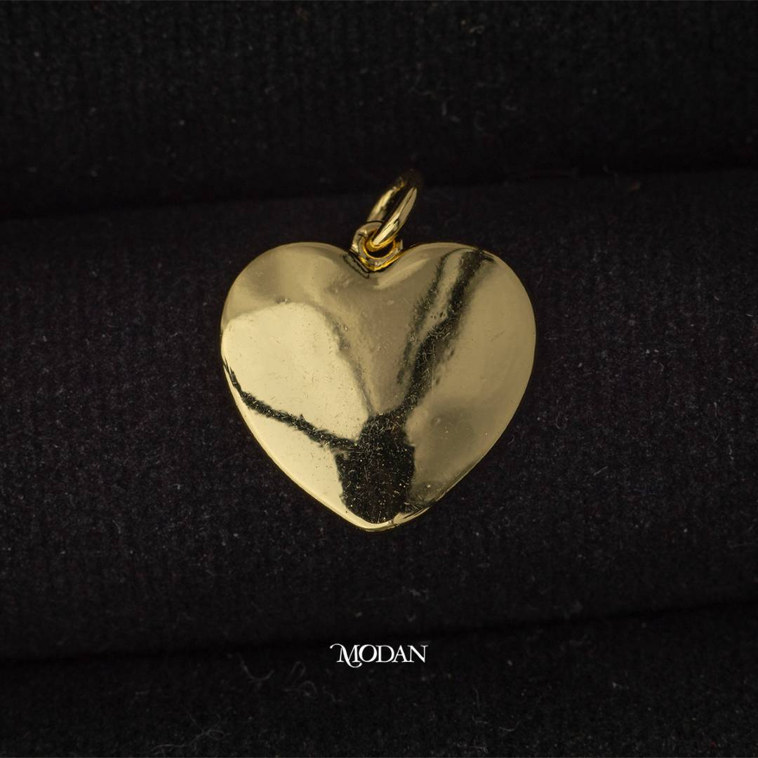 Golden Heart Tag DIY Charm Liontin Hati Polos Hypoallergenic Gold Filled