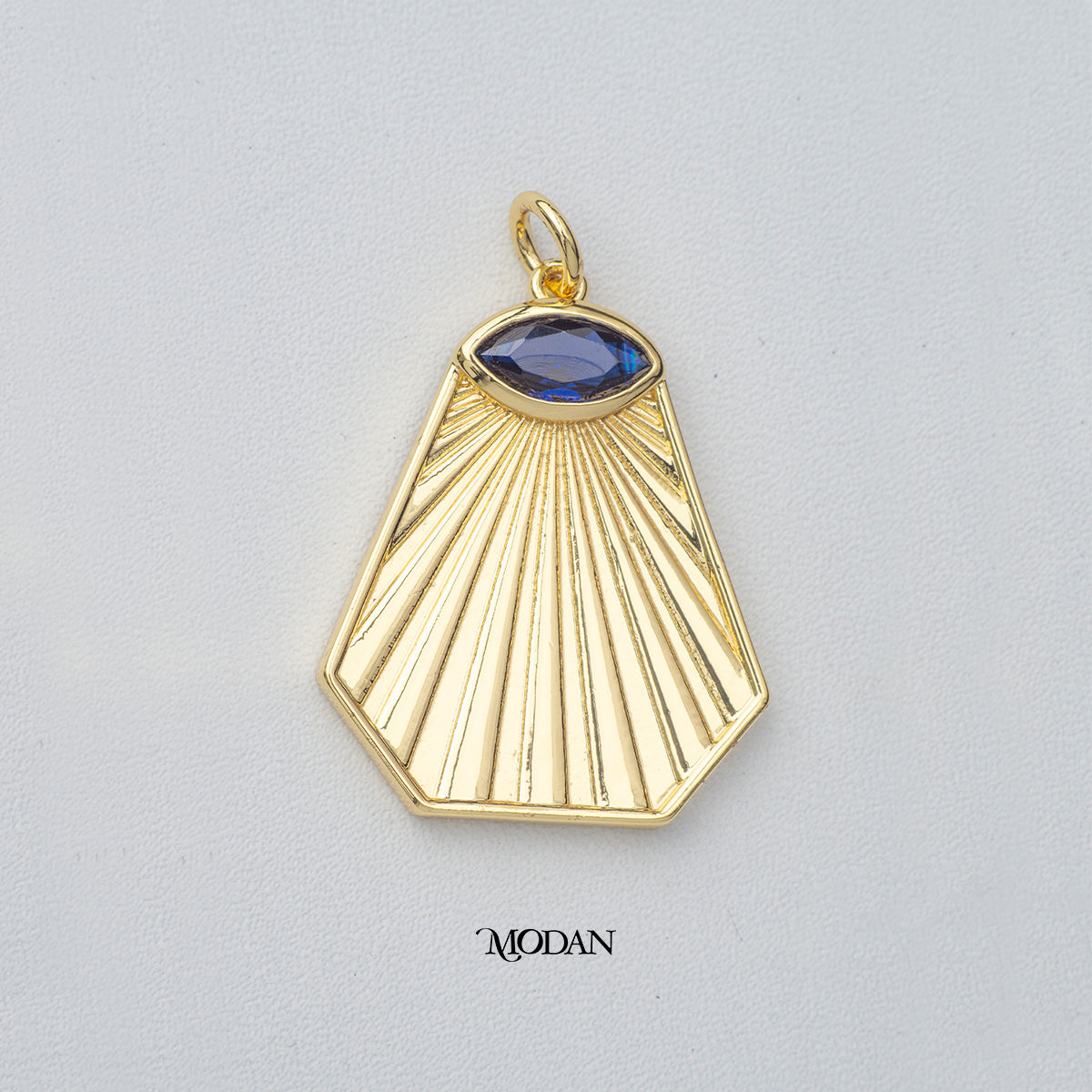 Sunburst DIY Charm Liontin Bulan Hijab Friendly Hypoallergenic Gold Plated