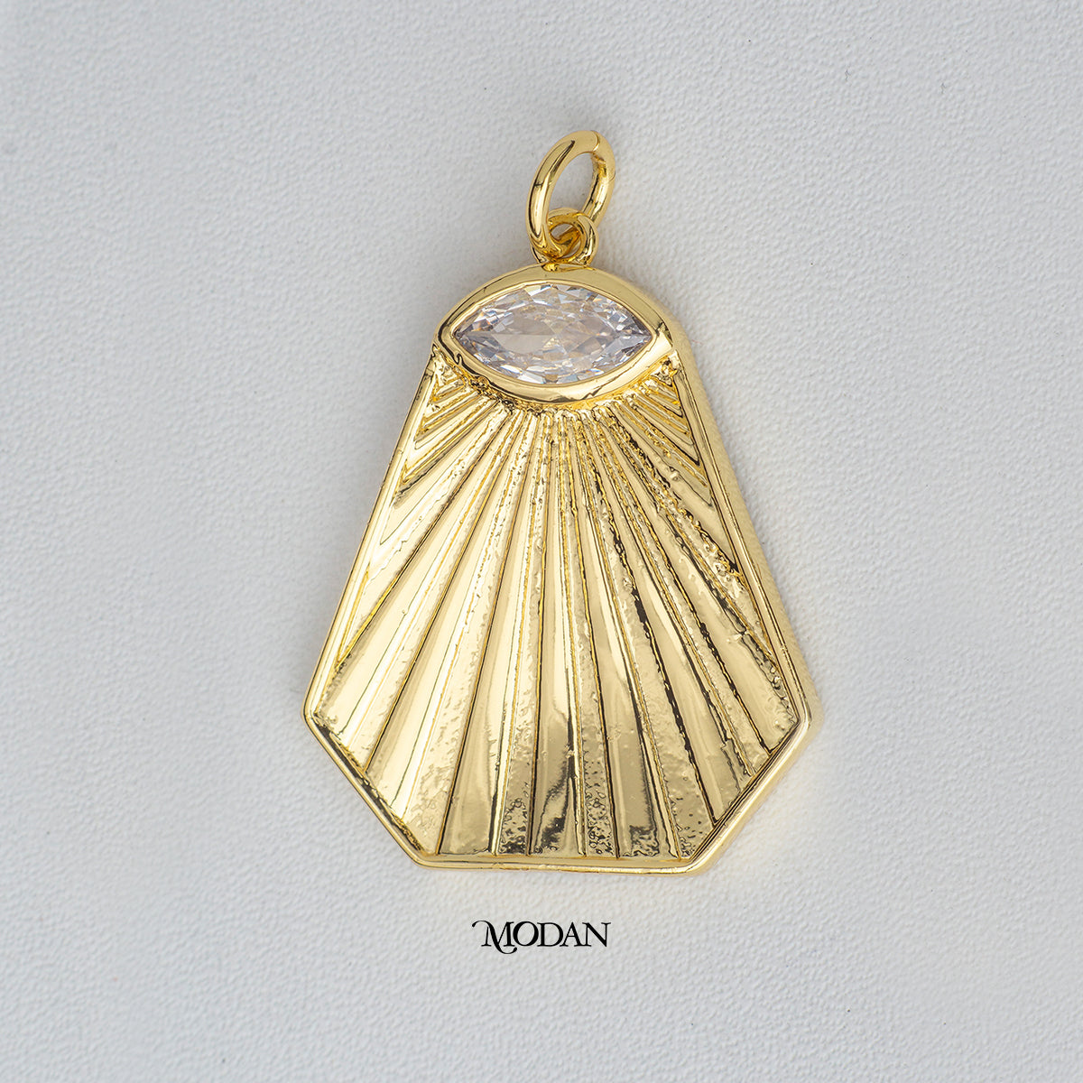 Sunburst DIY Charm Liontin Bulan Hijab Friendly Hypoallergenic Gold Plated