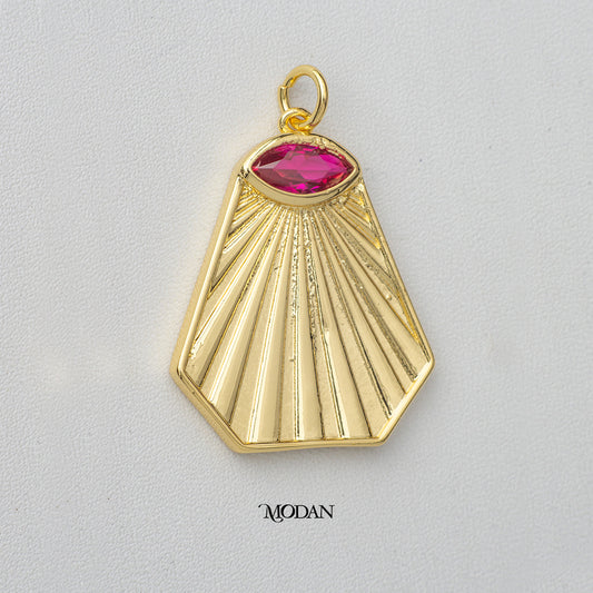 Sunburst DIY Charm Liontin Bulan Hijab Friendly Hypoallergenic Gold Plated