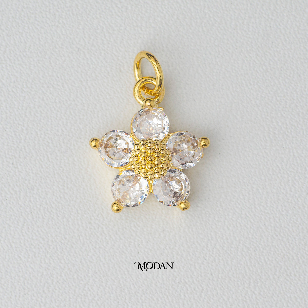Spring Pastel Color Cubic Zirconia Daisy Flower DIY Charm Liontin Bunga Warna - Warni Hypoallergenic Gold Plated
