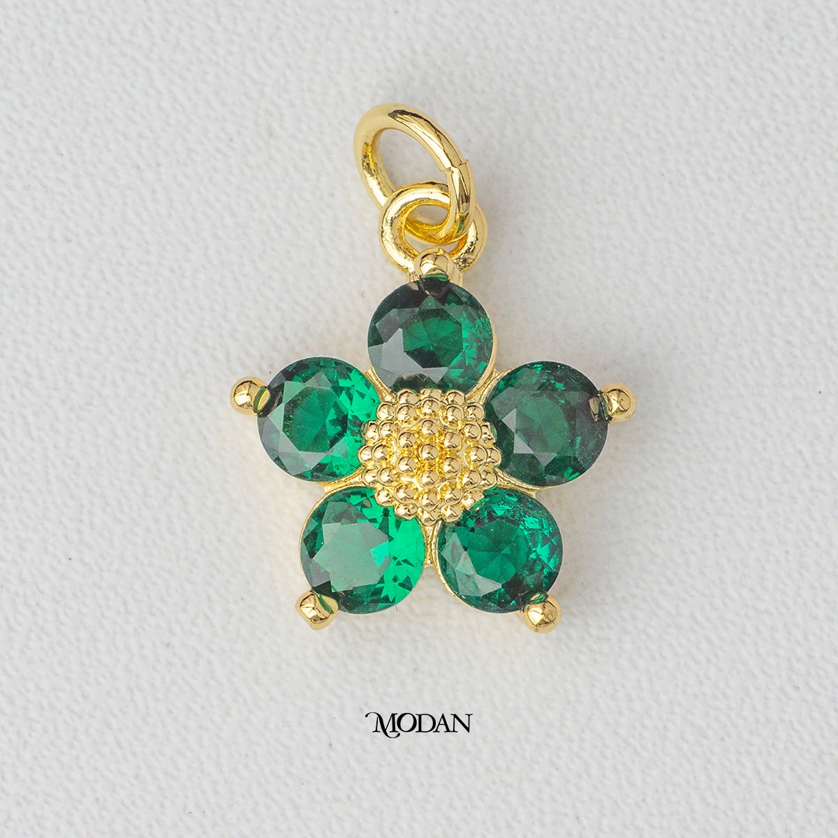 Spring Pastel Color Cubic Zirconia Daisy Flower DIY Charm Liontin Bunga Warna - Warni Hypoallergenic Gold Plated
