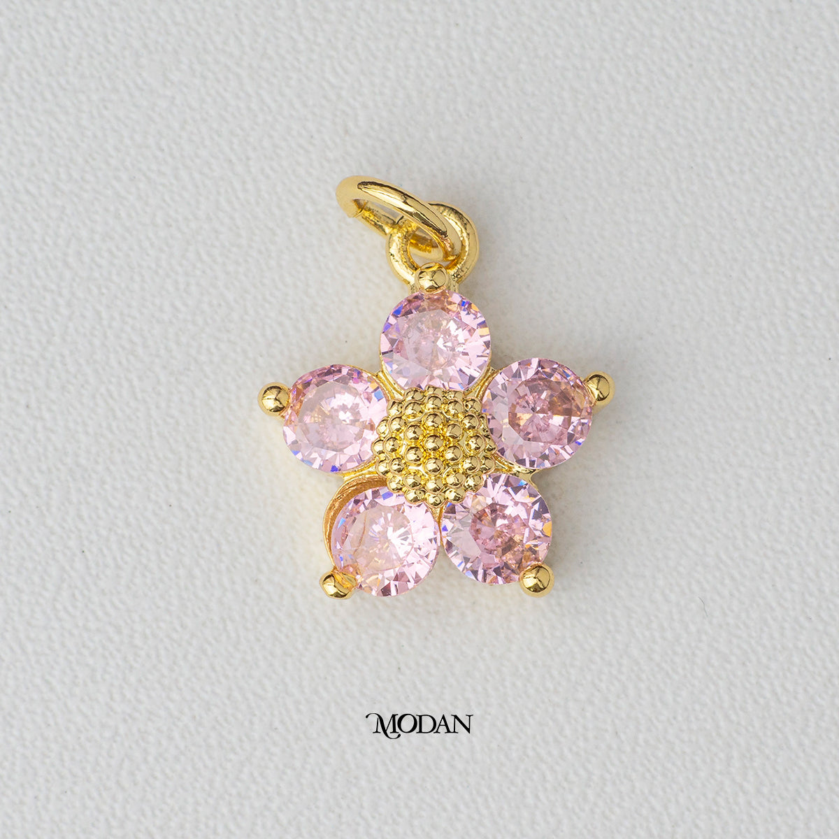 Spring Pastel Color Cubic Zirconia Daisy Flower DIY Charm Liontin Bunga Warna - Warni Hypoallergenic Gold Plated
