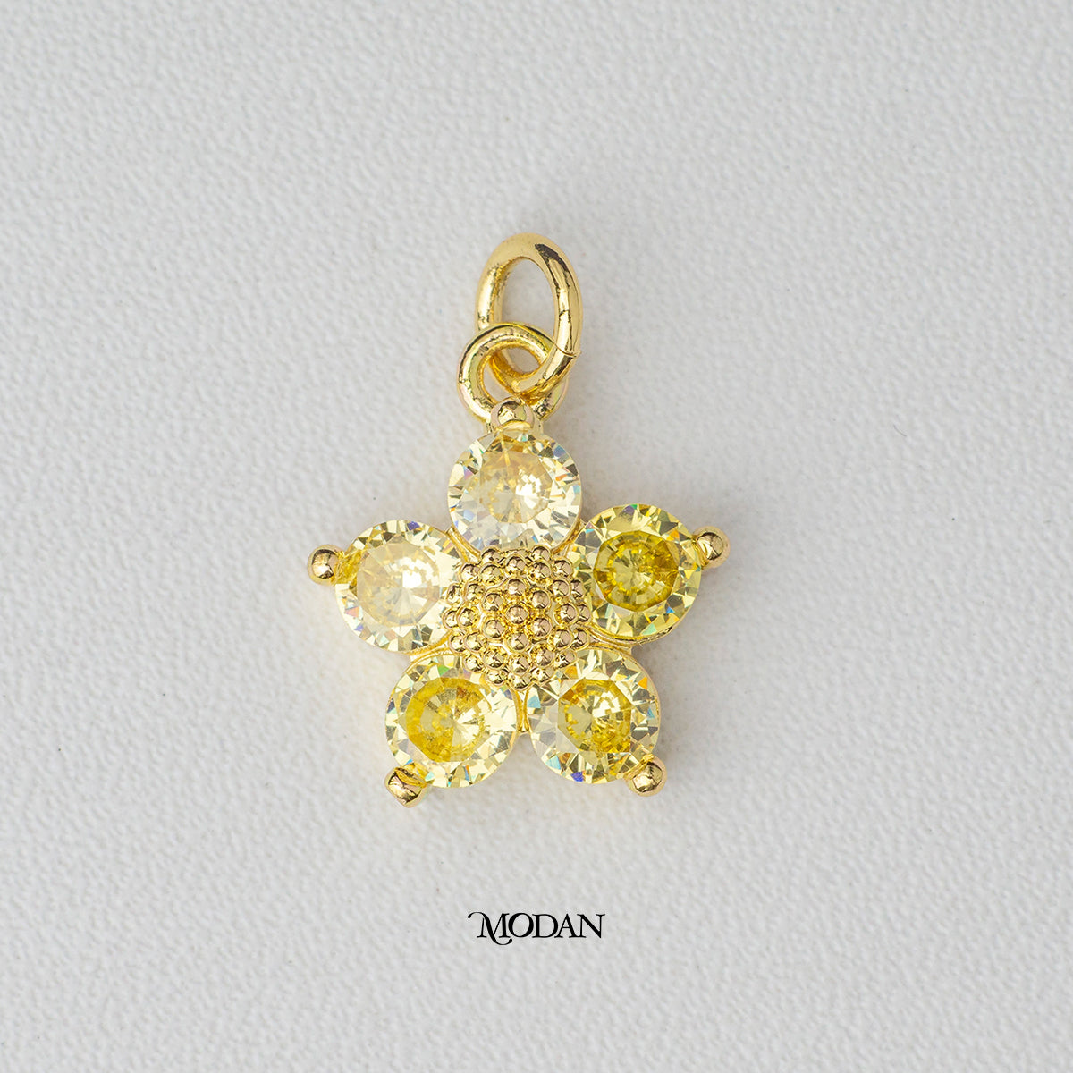 Spring Pastel Color Cubic Zirconia Daisy Flower DIY Charm Liontin Bunga Warna - Warni Hypoallergenic Gold Plated