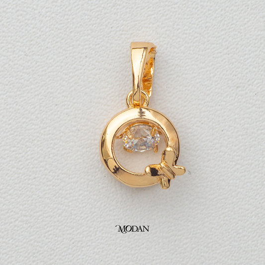 Mariposa Butterfly Animal Round DIY Charm Liontin Kupu - Kupu Hypoallergenic Gold Plated