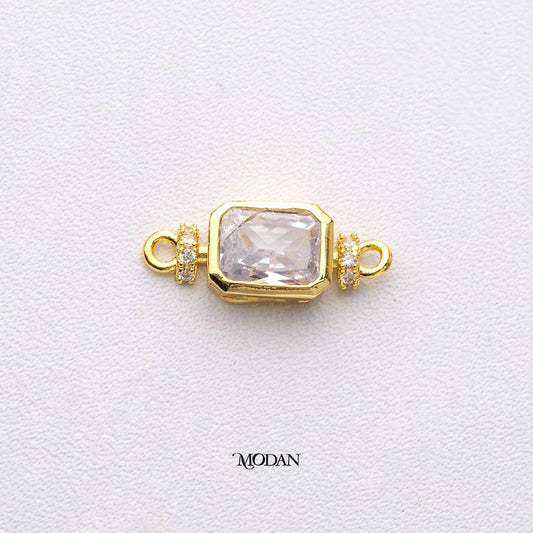 Geometric Rectangular DIY Connector Liontin Konektor Persegi Hypoallergenic Gold Plated
