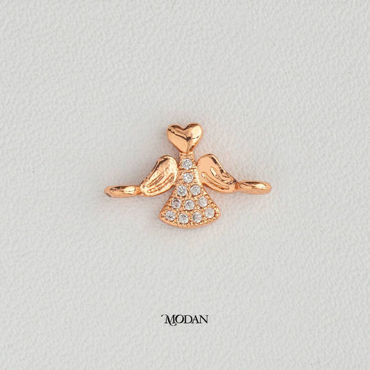 Rosegold Heart Angel DIY Connector Liontin Konektor Hati Hypoallergenic Gold Filled