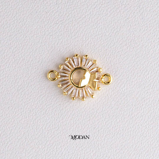 Round Butterfly Animal Baguette DIY Connector Liontin Konektor Kupu - Kupu Hypoallergenic Gold Filled